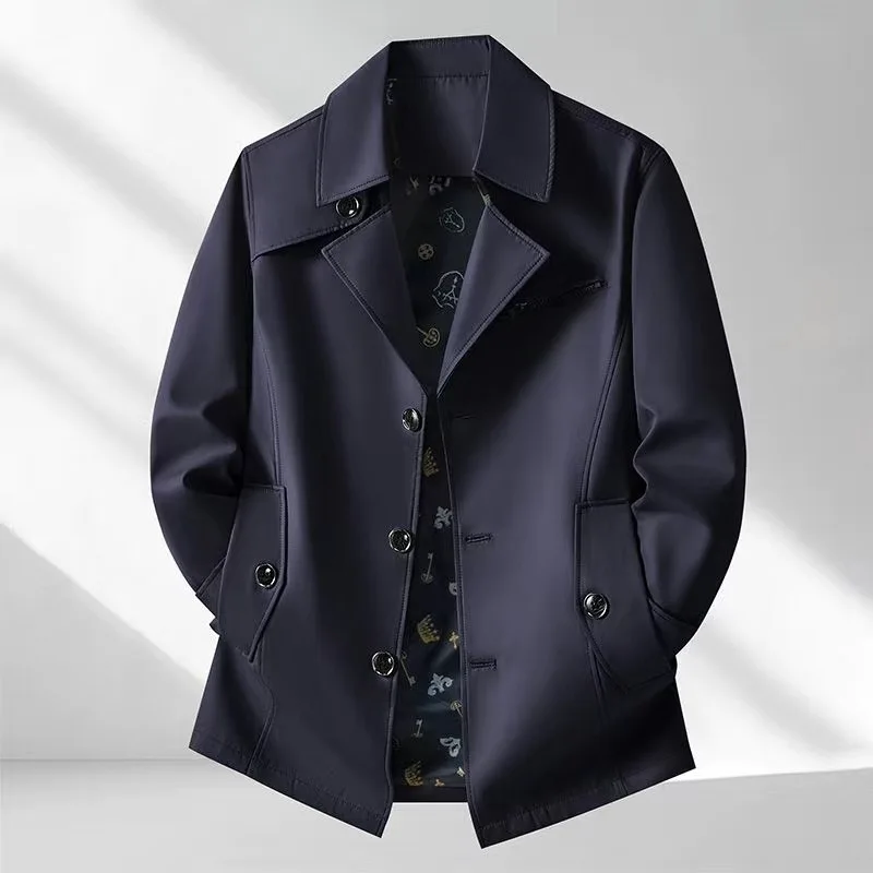 Winter New Fashion Trend Solid Color Windbreaker Jacket For Men's Casual Loose Sports Windproof Large Size High-Quality Jacket