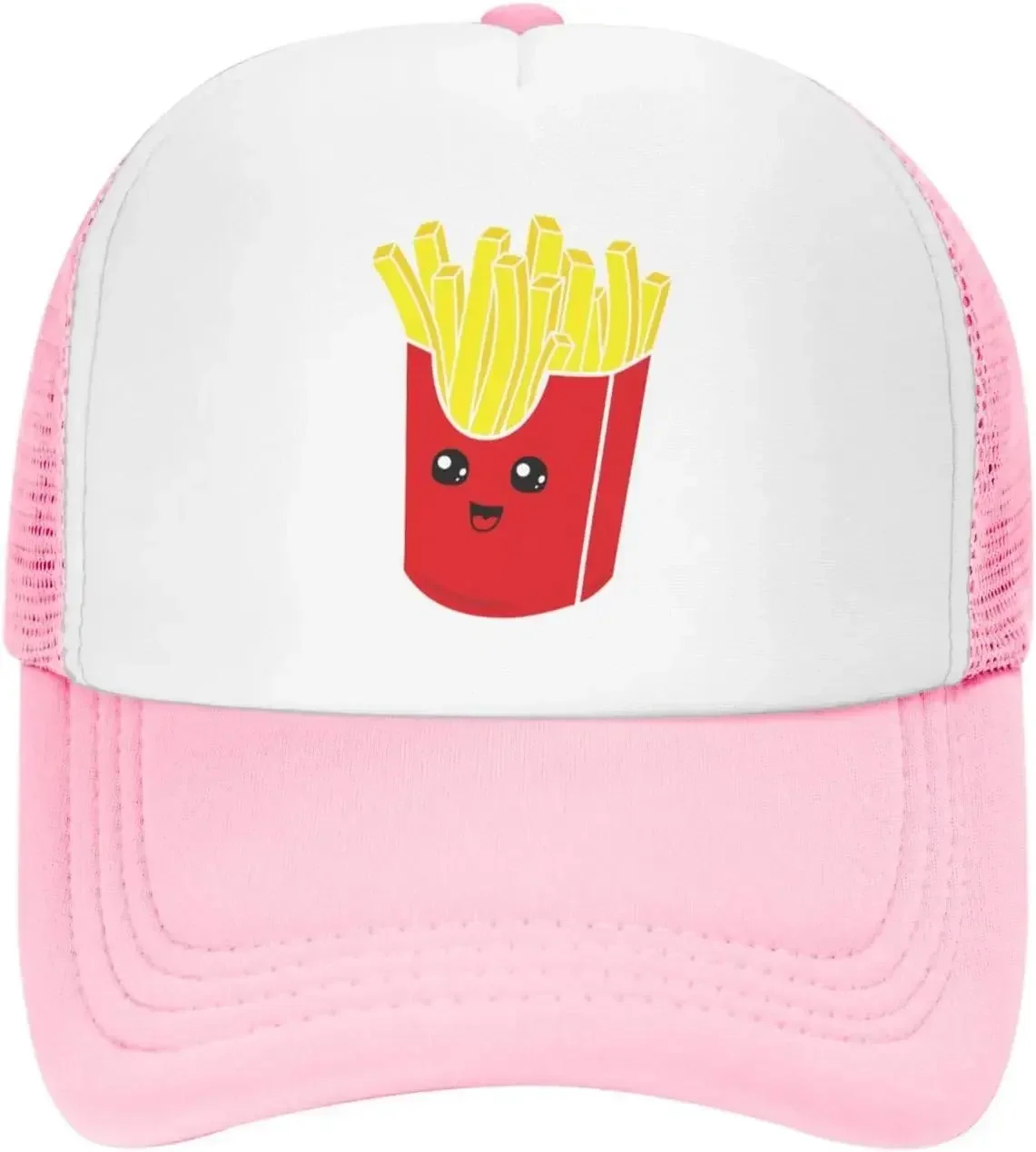 New Funny Cute French Fries Mesh Dad Hat Adjustable Washed  Baseball  Cap  Distressed Ball Trucker