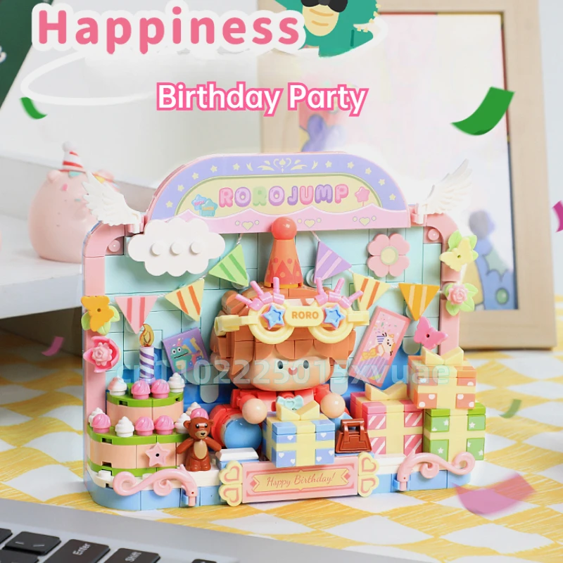 

Fermi Box Meat Sauce Building Blocks Assemble A Birthday Cake Kawaii Party Decoration Model Girl Gift Children's Surprise Toy