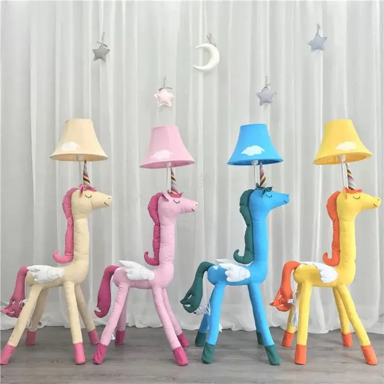 

Cartoon creativity animal floor lamp Boy Girl children room lamp eye protection vertical fabric table lamp