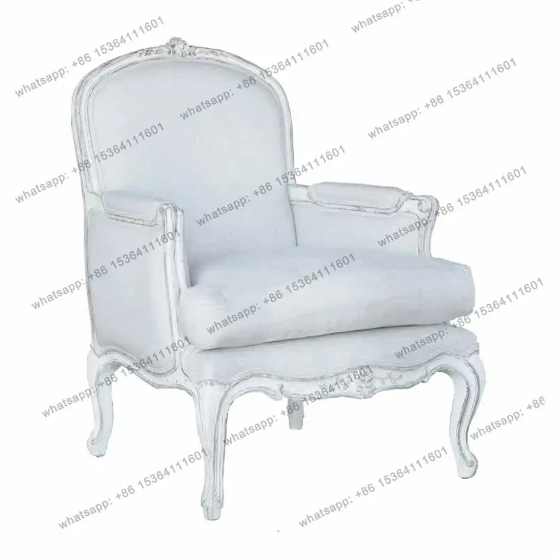 

American French solid wood sofa chair European retro old living room balcony sofa leisure chair