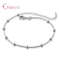 Trendy Hot Sale 925 Silver Jewelry Pretty Nice Stackable Beads Bracelet Anklet For Girls Women Fashion Bangle  Hot Sale