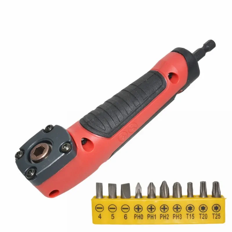 1/4 variable direction high torque corner device, electric drill, electric screwdriver, right angle bending operation tool