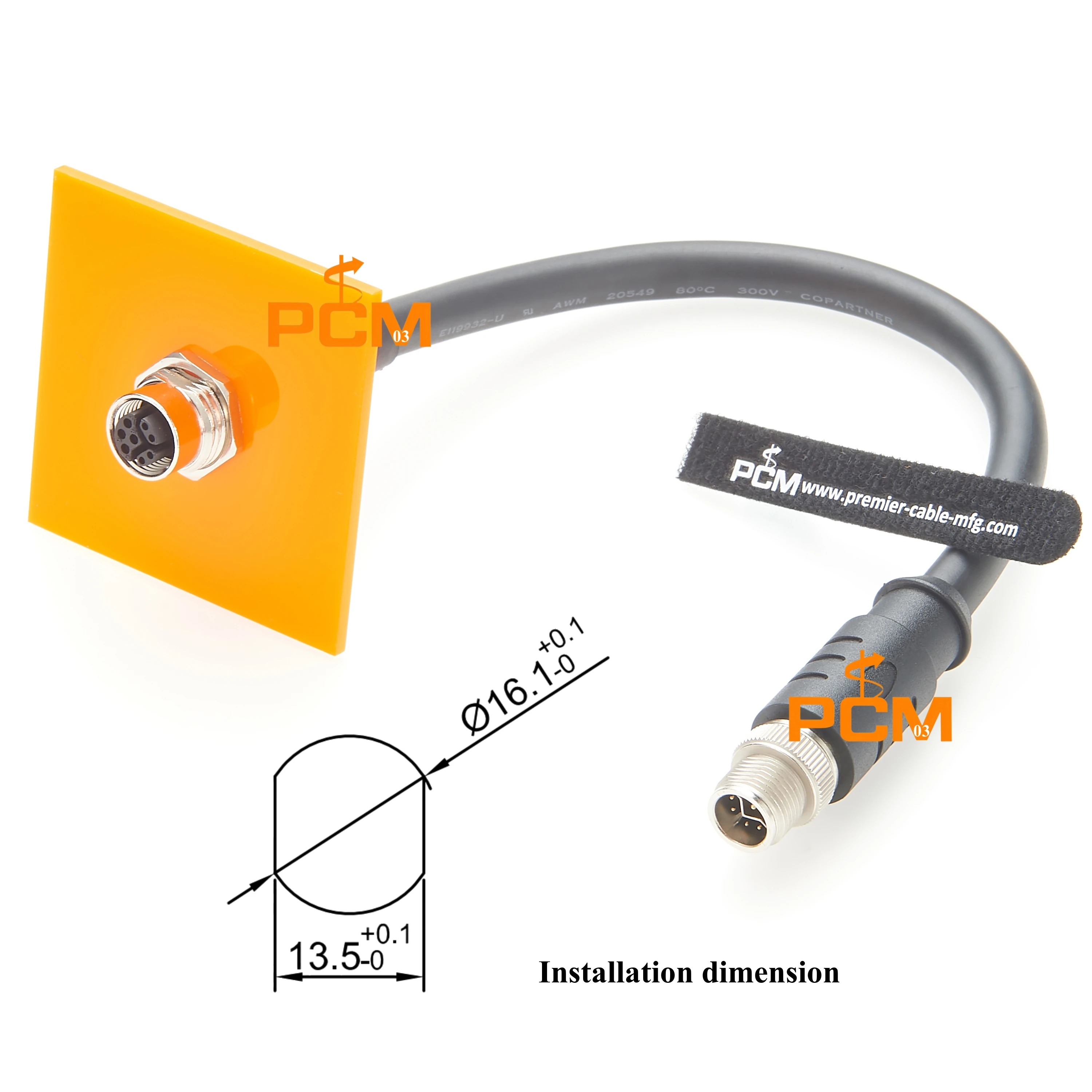 M12 Y Code 8 Pin Extension Cable Panel Mount Female to Male IP67 Data Power Ethernet Transmission shielded Cable camera system