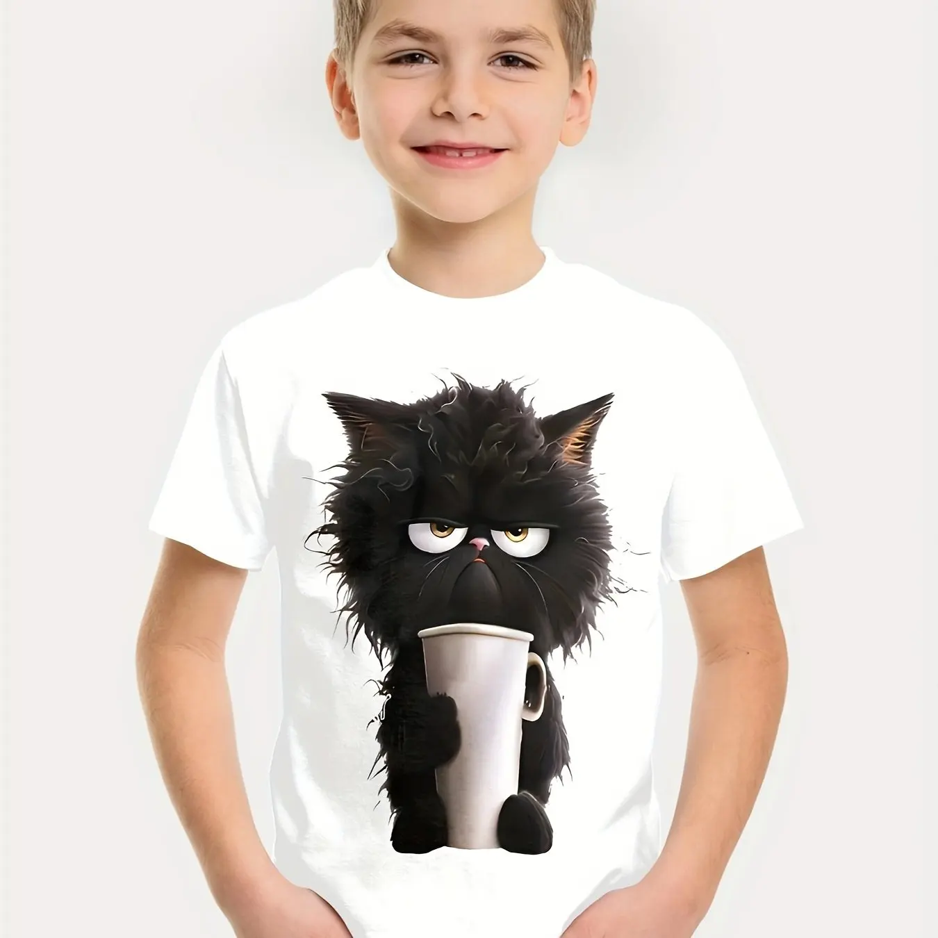 Camiseta 3D com estampa infantil, blusa casual de manga curta, camiseta criativa, roupas de verão, roupas de meninos e meninas