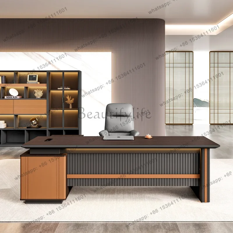 

D25Office furniture boss table simple modern light luxury chairperson's office desk