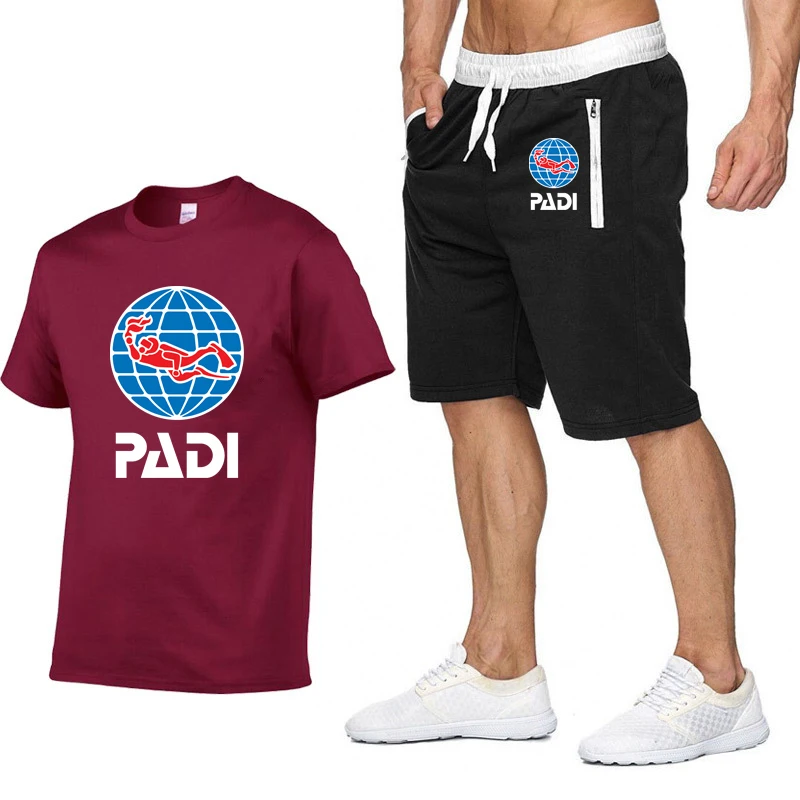 Mens manica corta Scuba Driver Padi stampa estate Mens TShirt HipHop Harajuku magliette in cotone di alta qualità pantaloni tuta abbigliamento