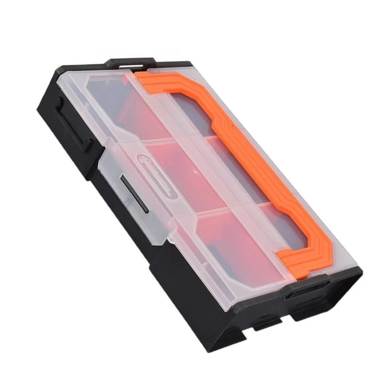 

Stackable PP Tool Box Case Transparent Lid Nonslip Base Screw Storage