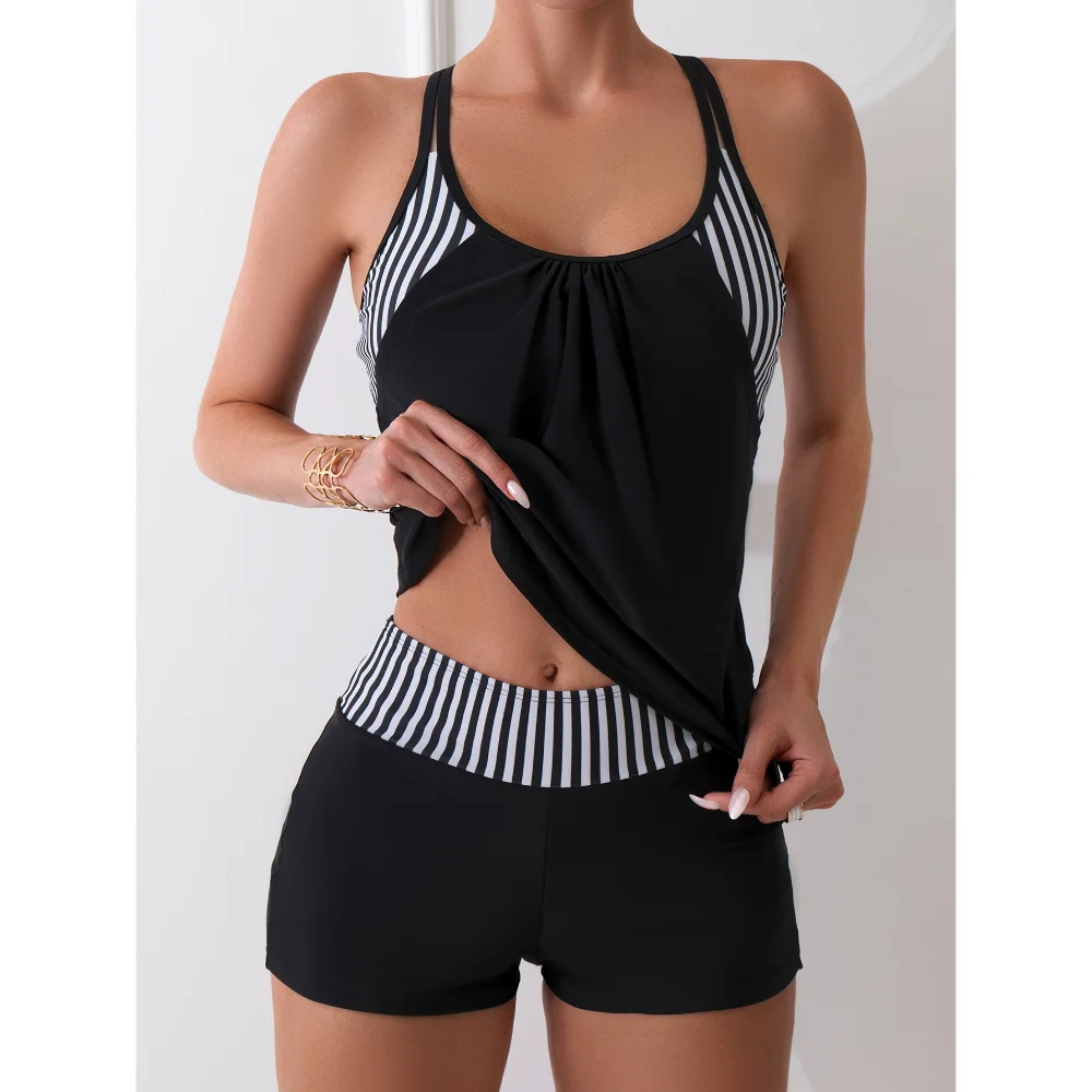 Damenanzüge, Bademode, Bikini, 2025, neuer Tankini, zweiteiliger Badeanzug, sexy Strandmode mit hoher Taille, Hot Spring Pool Party, Urlaubskleidung