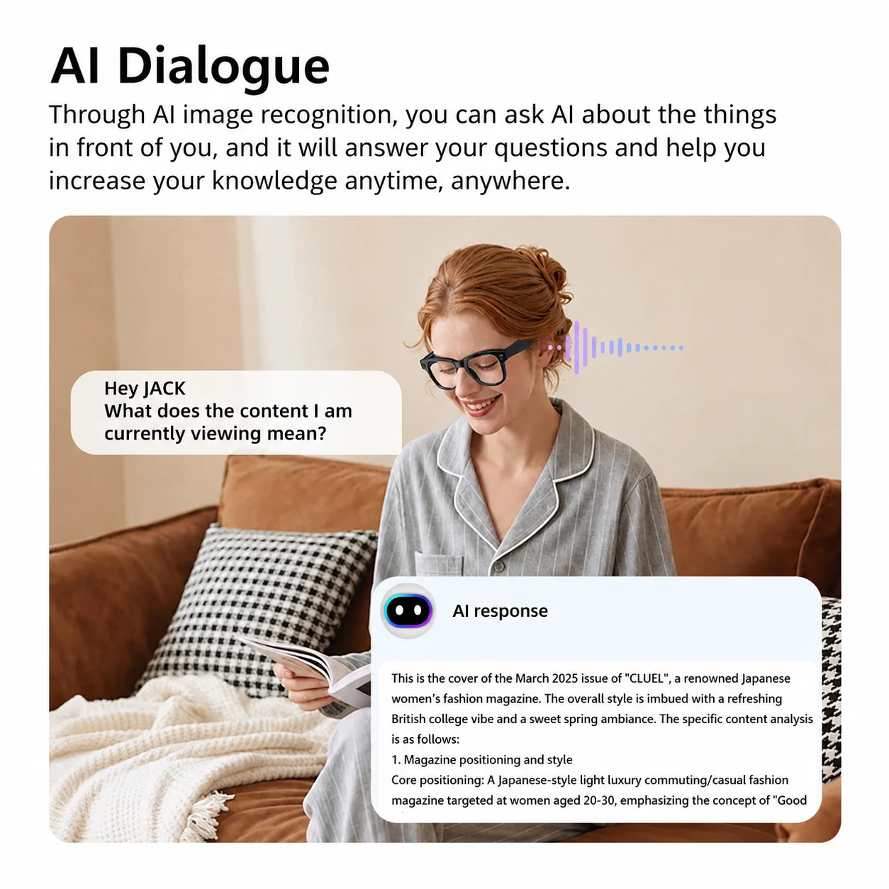 Hey Jack AI Smart Translation Shooting Glasses Real Time Multi-language Interpreter Bone Conduction Bluetooth Call Noise