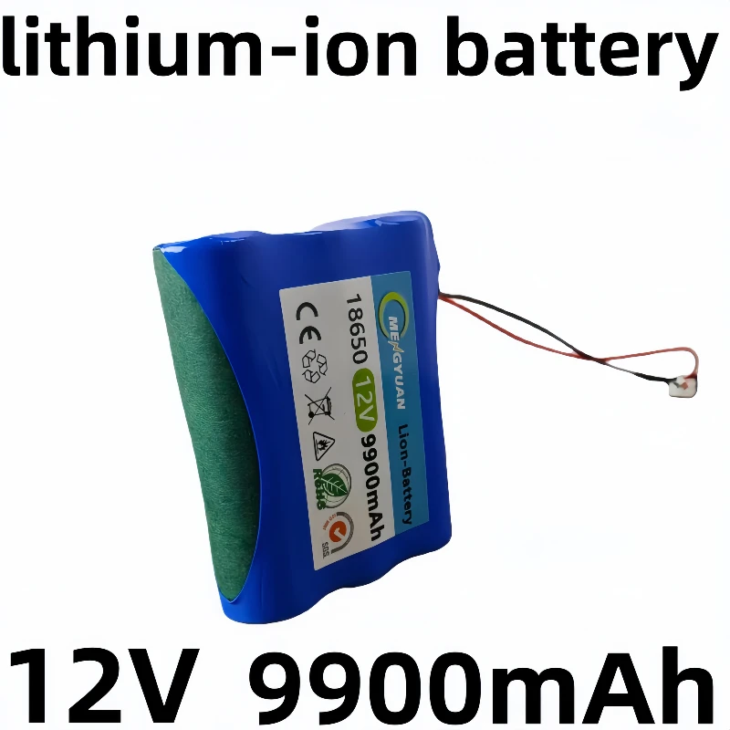 

9900mAh 3S1P Li-ion Rechargeable Batteries with BMS Lithium Cells Protection Board +12.6V 1A Charger New 12V 18650 Battery Pack