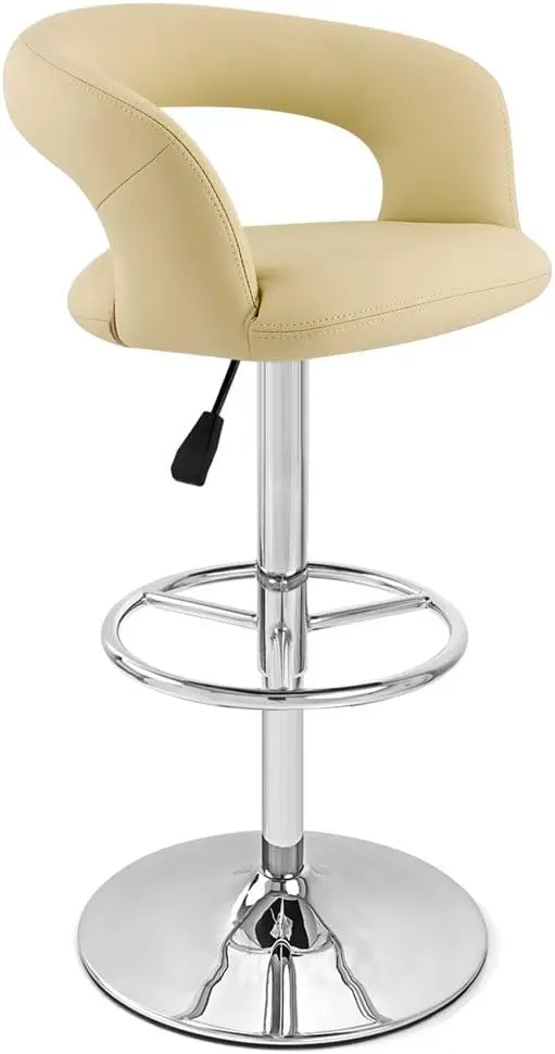 

Furniture Cream Monza Adjustable Height Swivel Armless Bar Stool