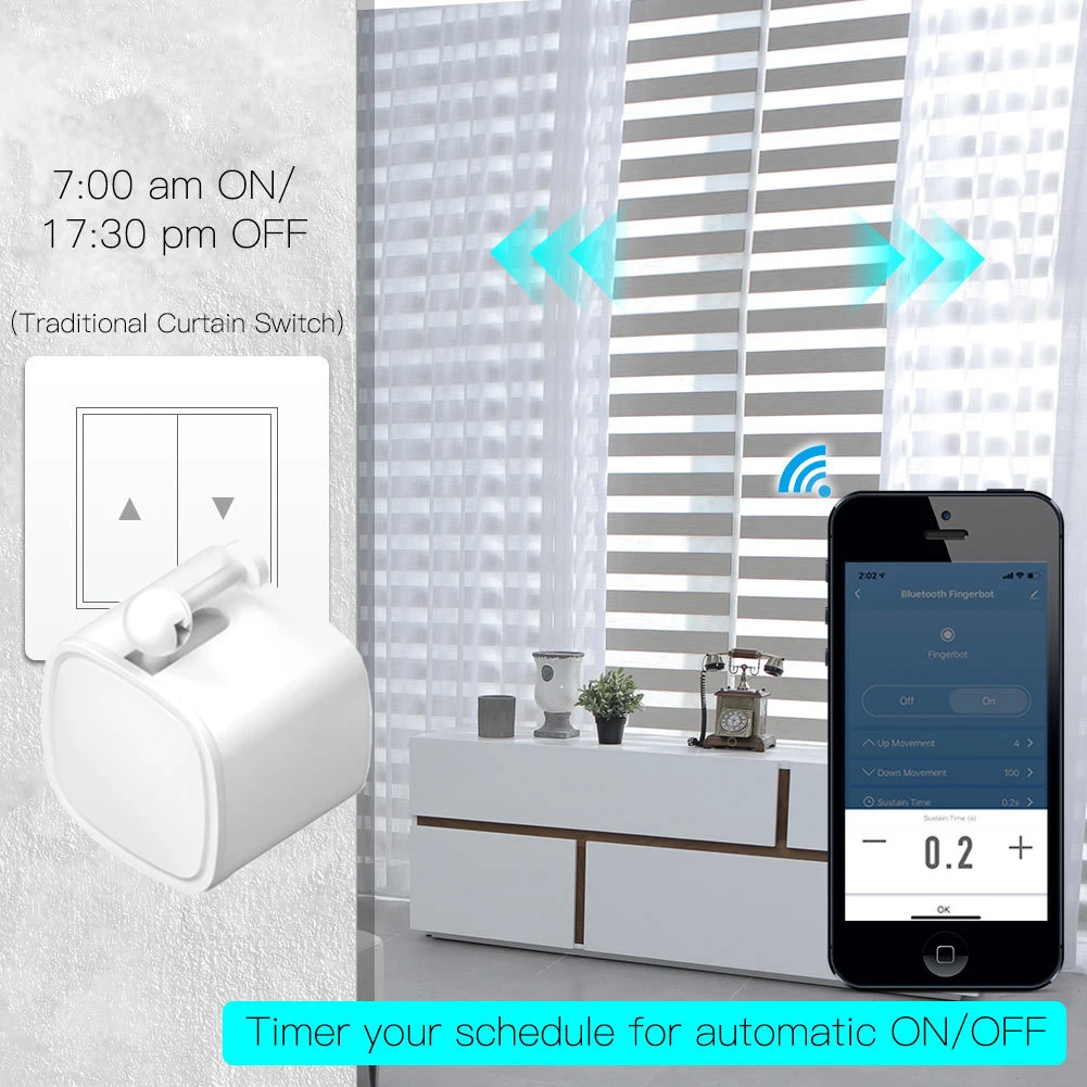 RSH Finger Robot Switch Button Pusher for Tuya Smart Life Fingerbot Wireless Switch Bot APP Control Pusher USB Gateway Optional