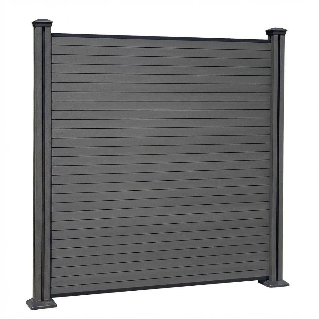 Custom size outdoor plastic wood fence courtyard garden wood plastic outdoor gray black guardrail plastic wood board