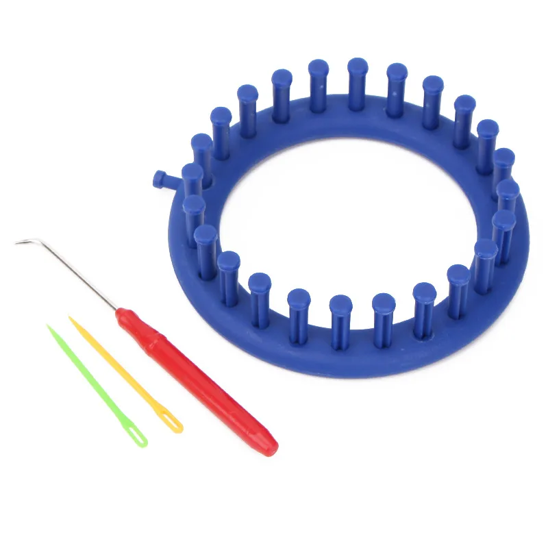 Kit per maglieria con telaio per tessitura, pompon di plastica, sciarpa per cappello a calzino, creatore di sciarpe, manico lungo, strumento per