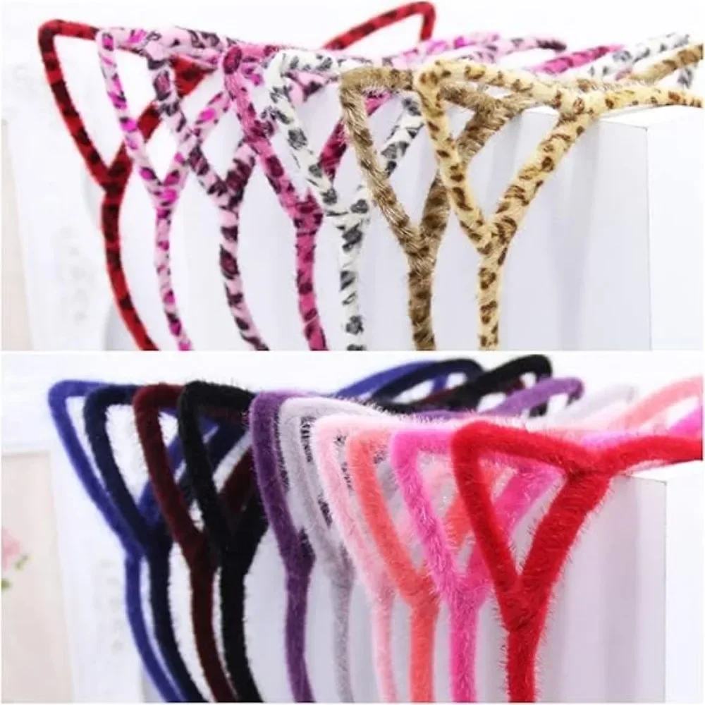 Cat Ear HeadbandsPlastic Cat Hair HoopsDaily Decorations Lovely Headwear Cats AccessoriesFluffy Hair Hoop for Girls and Adult