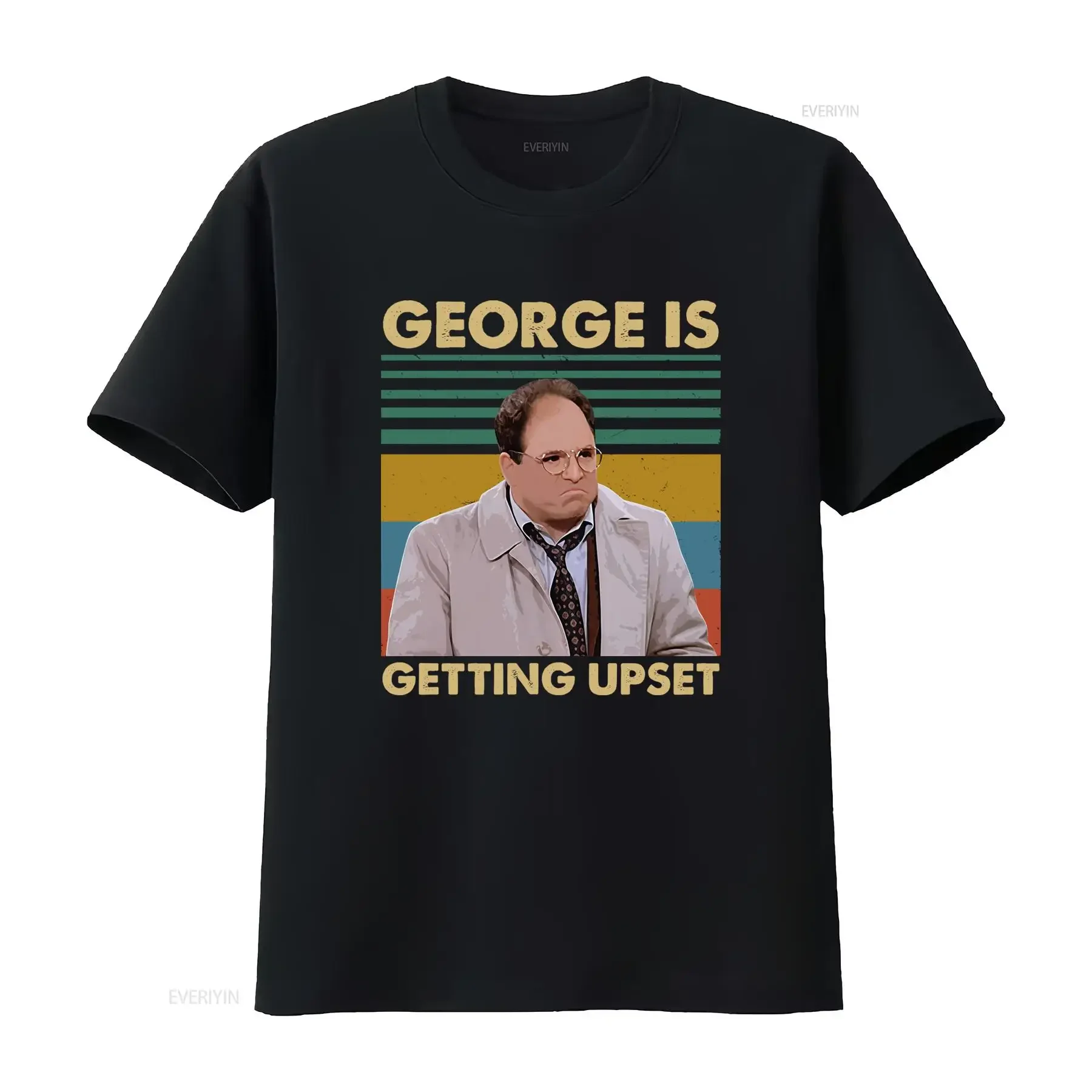 Retro Seinfeld George Costanza Is Getting Upset Funny Print Casual T Shirt vintage Washed Versatile Stylish Stretched graphic