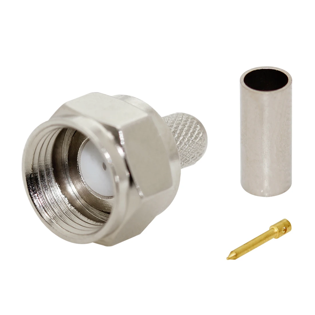 1pc  F Male Plug Female Jack RF Coax Connector Crimp for RG316 RG174 RG58 RG142 Cable Nickelplated NEW