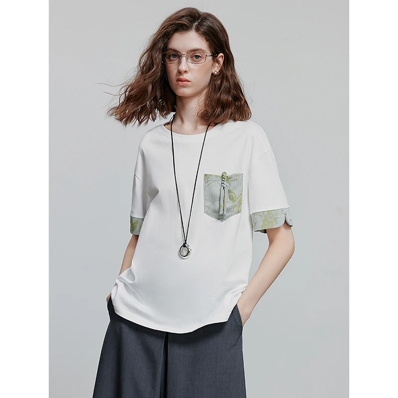 TOYOUTH Women Short Sleeve T shirt 2025 Spring New Tops 8521031 image 2