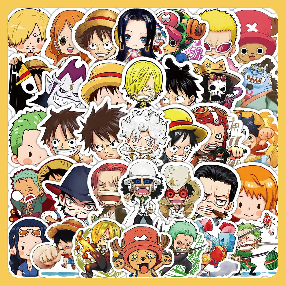 10/30/55pcs Cute One Piece Anime Stickers Cartoon Zoro Luffy Decals DIY Skateboard Phone Laptop Waterproof Sticker Decals Toys