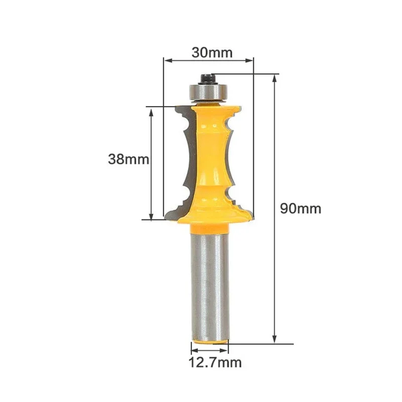 1PC 1/2 "12.7MM Shank Milling เครื่องตัดไม้แกะสลัก Mitered ประตูลิ้นชัก Mouldin Line มีดไม้เครื่องตัด Tenon Router บิต