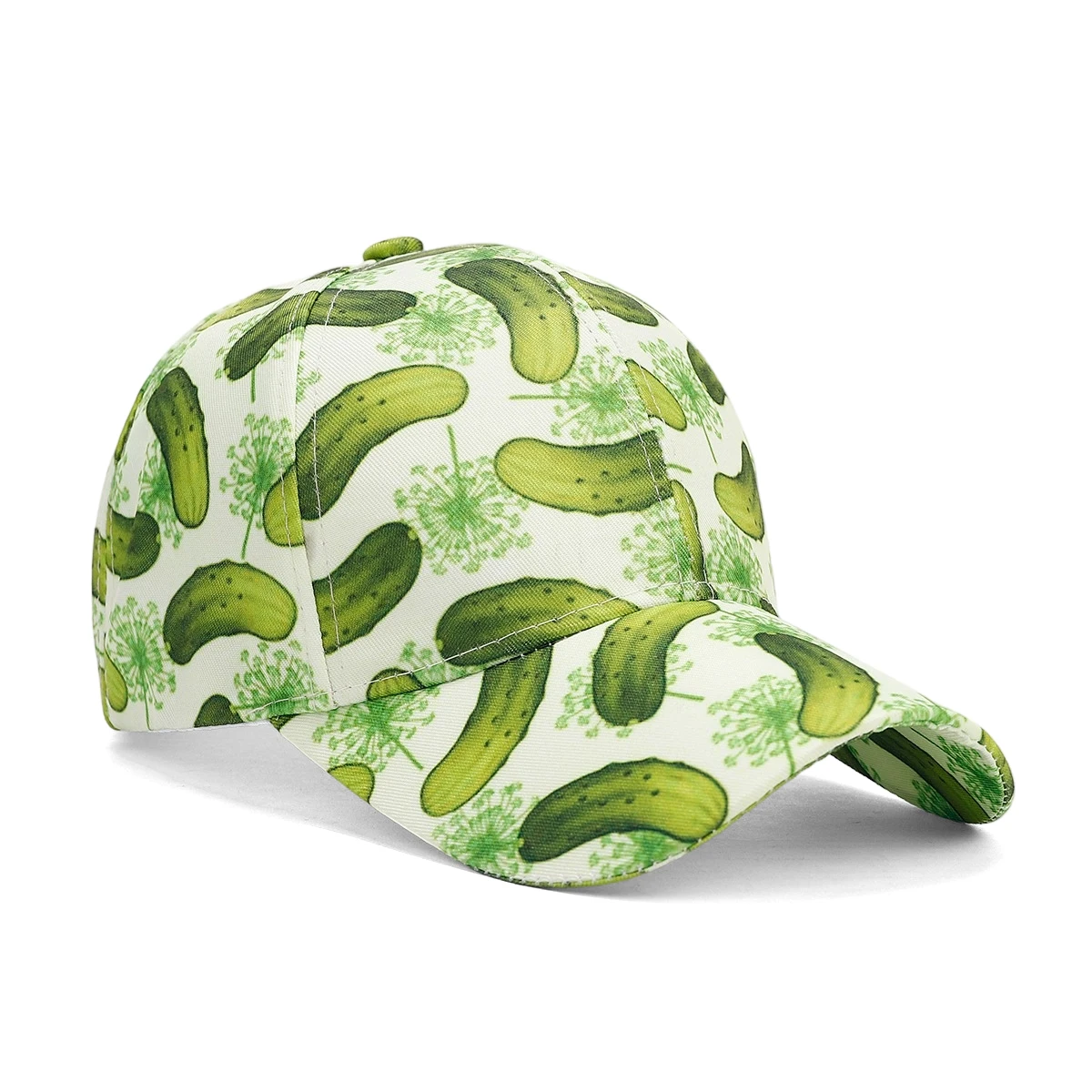 Funny Pickle Print Baseball Cap Adjustable Casual Streetwear Hat for Men Women Dad Hat Outdoor Sports Travel Daily Wear Decorate