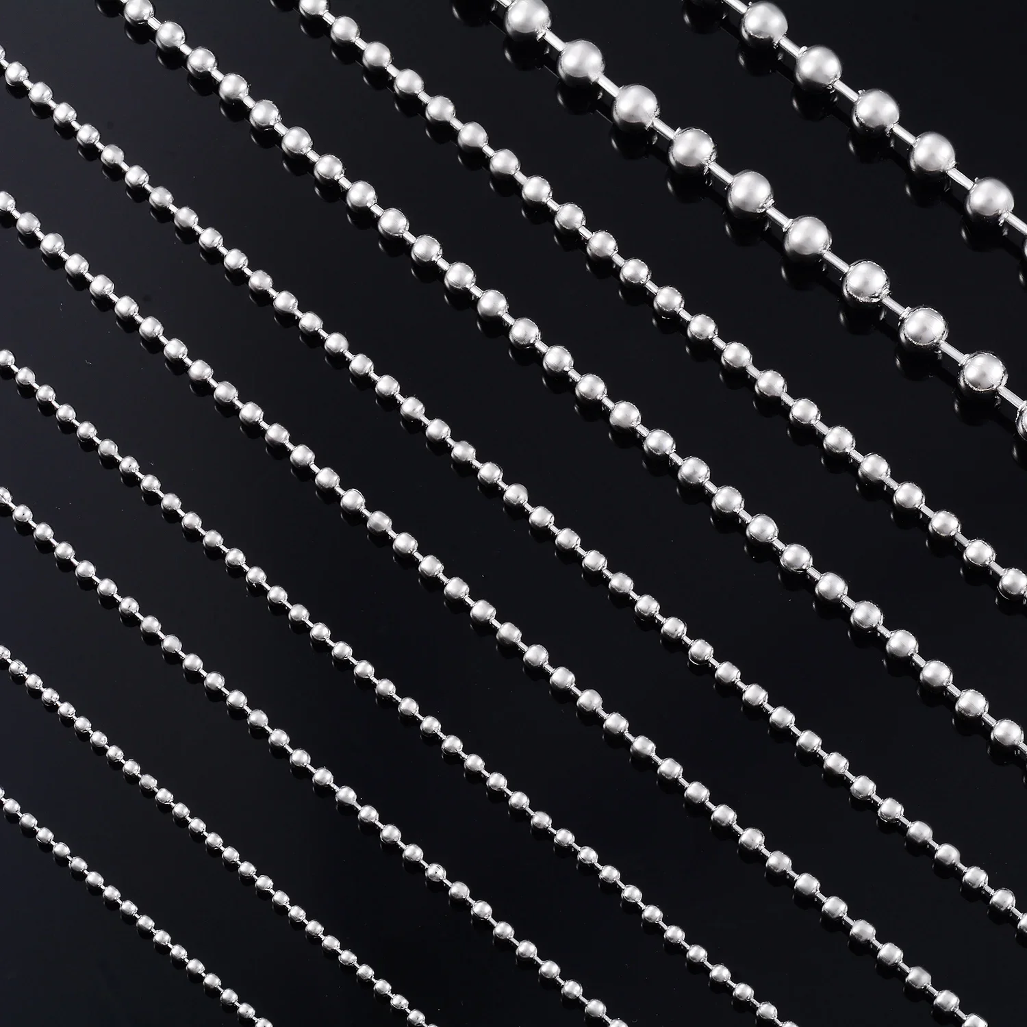 Punk Stainless Steel Ball Bead Chains Silver Color Necklaces Women Choker For DIY Pendant Jewelry Findings