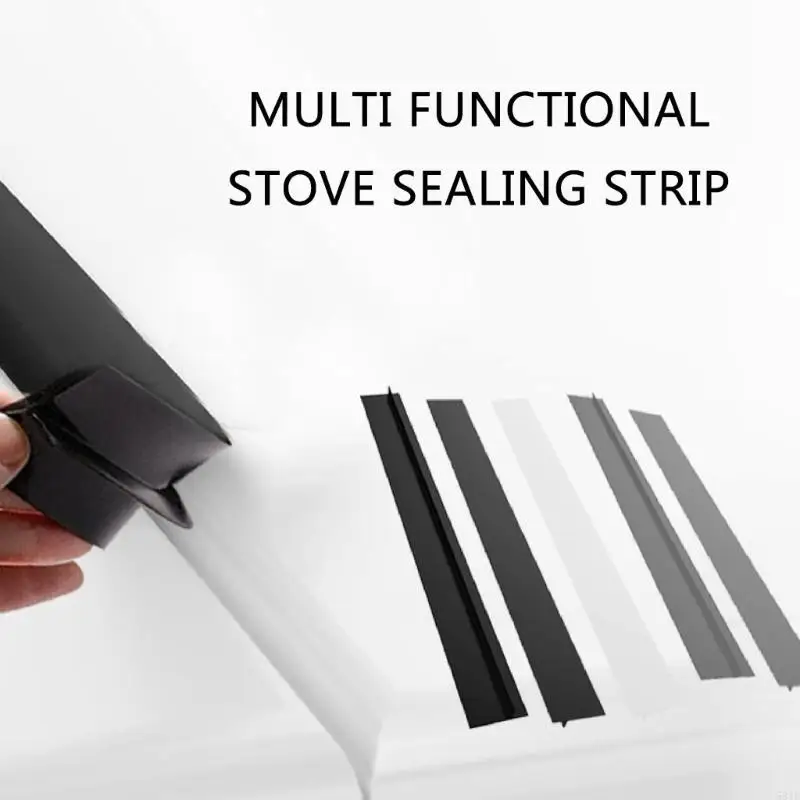 581E 2Pcs Stove Counter Gaps Cover T Silicone Strips Oil Dust Water Seal Cooker Cover Stove Gaps Guard Easily to Clean