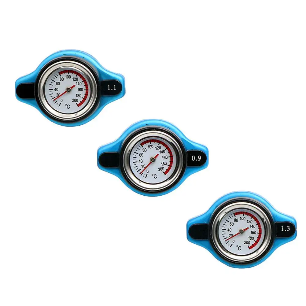 Car Motorcycle Styling Thermo Radiator Cap Tank Cover High Pressure Rating Water Temperature Gauge 0.9 Bar/ 1.1 Bar/1.3 Bar