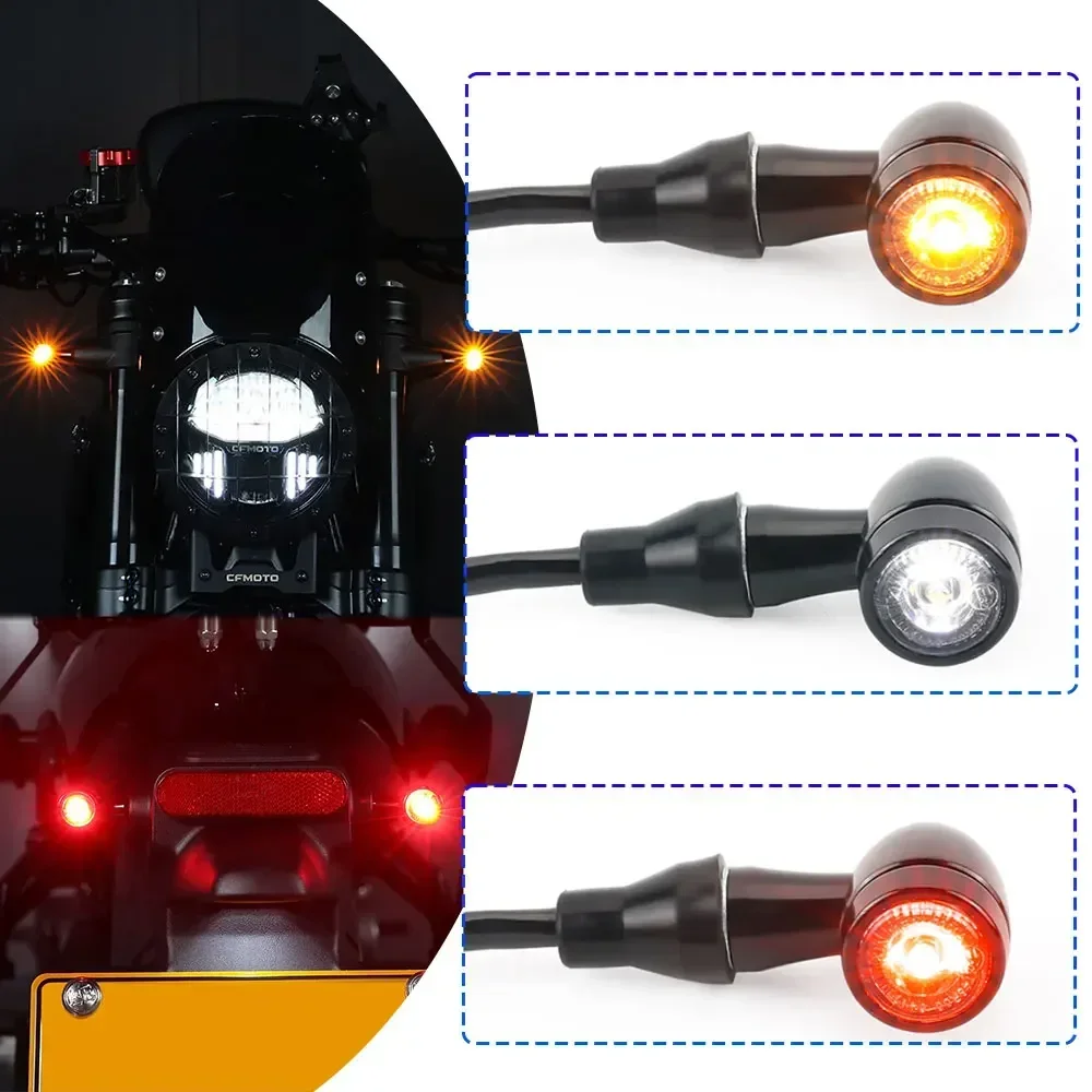 Motorcycle Retro LED Indicator Blinker Turn Signal Light For CFMOTO 450CLC 450CL-C 450 CLC Bobber Cruiser Taillight DRL Lamp E32