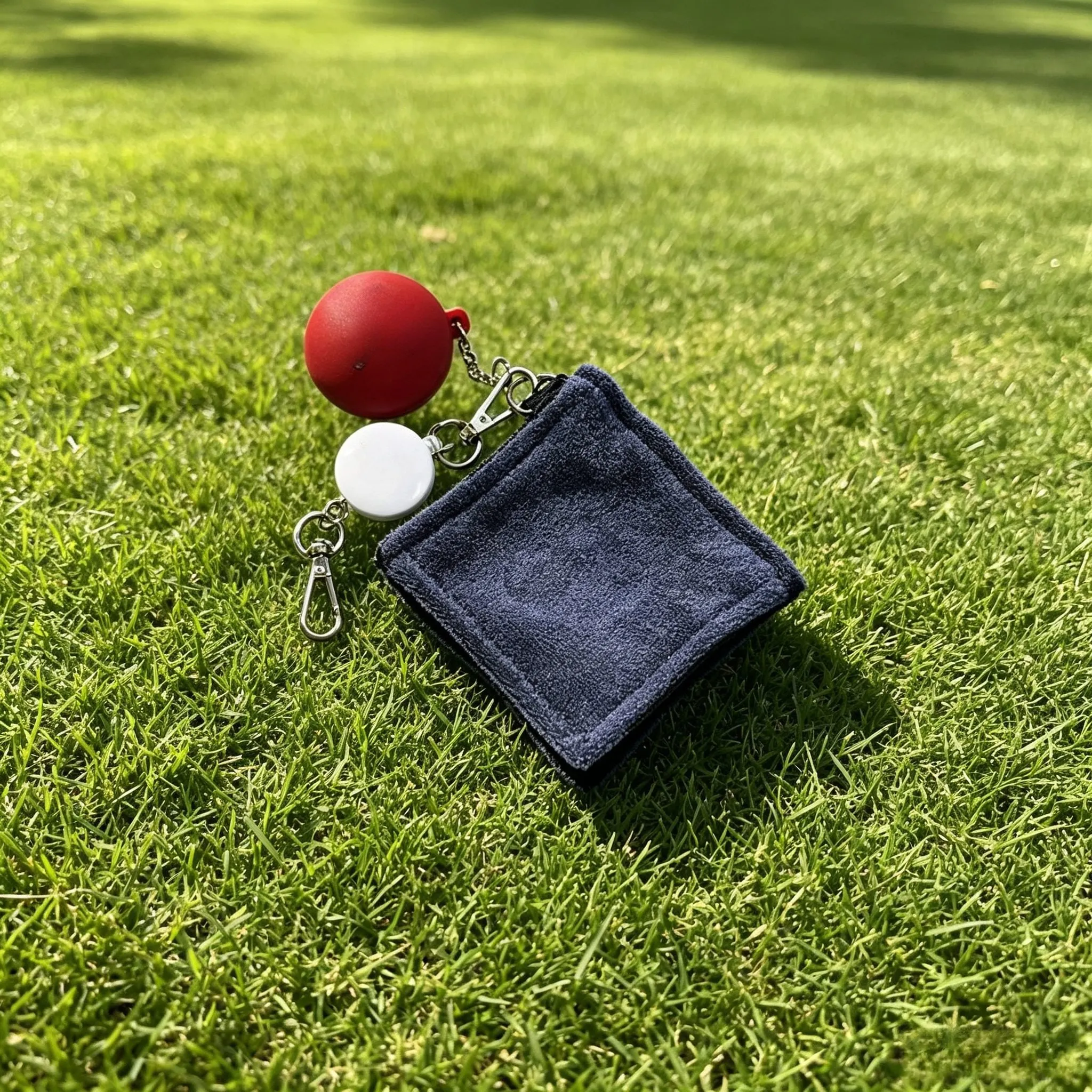 Men Women Golf Cleaning Towel with Hook, Portable Golf Ball Club Wipe Pendant, Fashion Korean Golf Accessories Hanging Decor