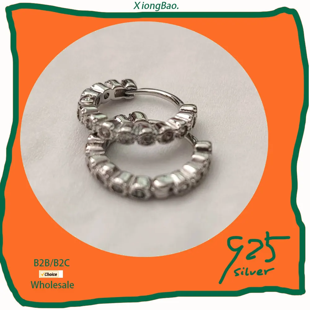 

Hoop Earrings Small Simple Tiny Zirconia Stone Thin Circle Female 925 Silver Earring Piercing Jewelry Classic Jewelry For Women
