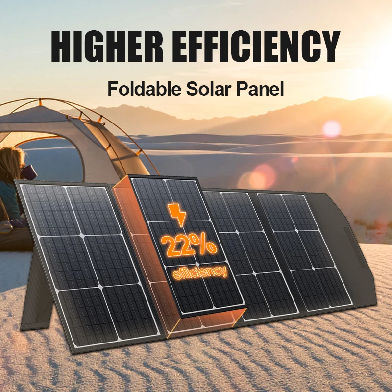 POWLAND Portable Foldable Solar Panel 18V 100W 200W Solar Charger Output Flexible Solar Panel For House Camping Trave