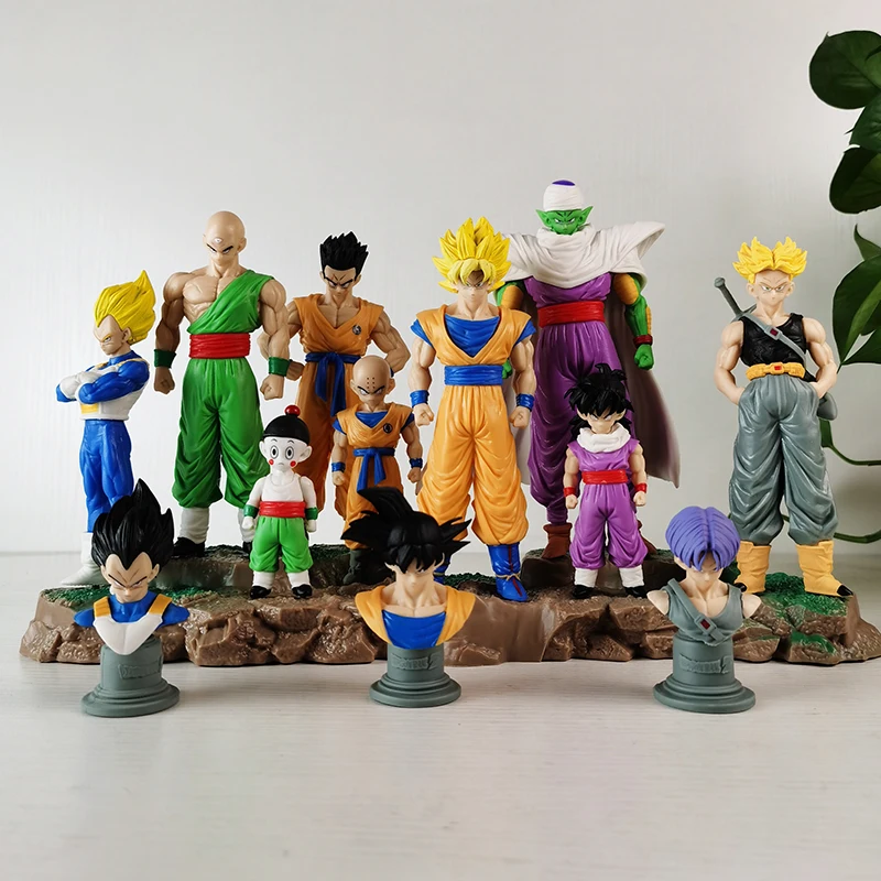 Seven Dragon Balls Anime Animation Surrounding Statues Infinite Z Fighter Group Image Hand Made Super Saiya Desktop Decoration