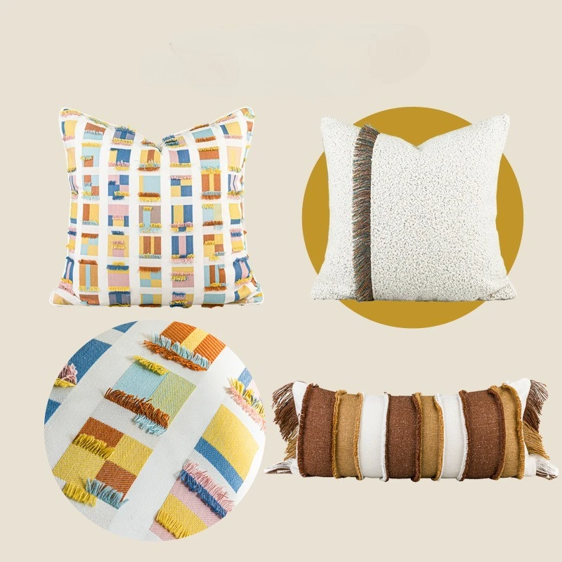 30x65/50x50CM Colorful Throw Pillow Cover French Light Luxury Stamping Waist Cushion Cover Decor Home Decorative Pillowcase