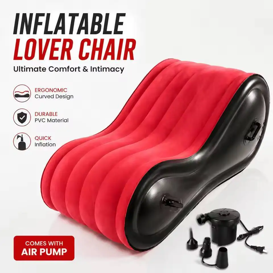Inflatable Sex Sofa With Cuff Kit BDSM Furniture SM Play Adult Toys For For Couples Position Support G-point Love Pad PVC Pillow view 2