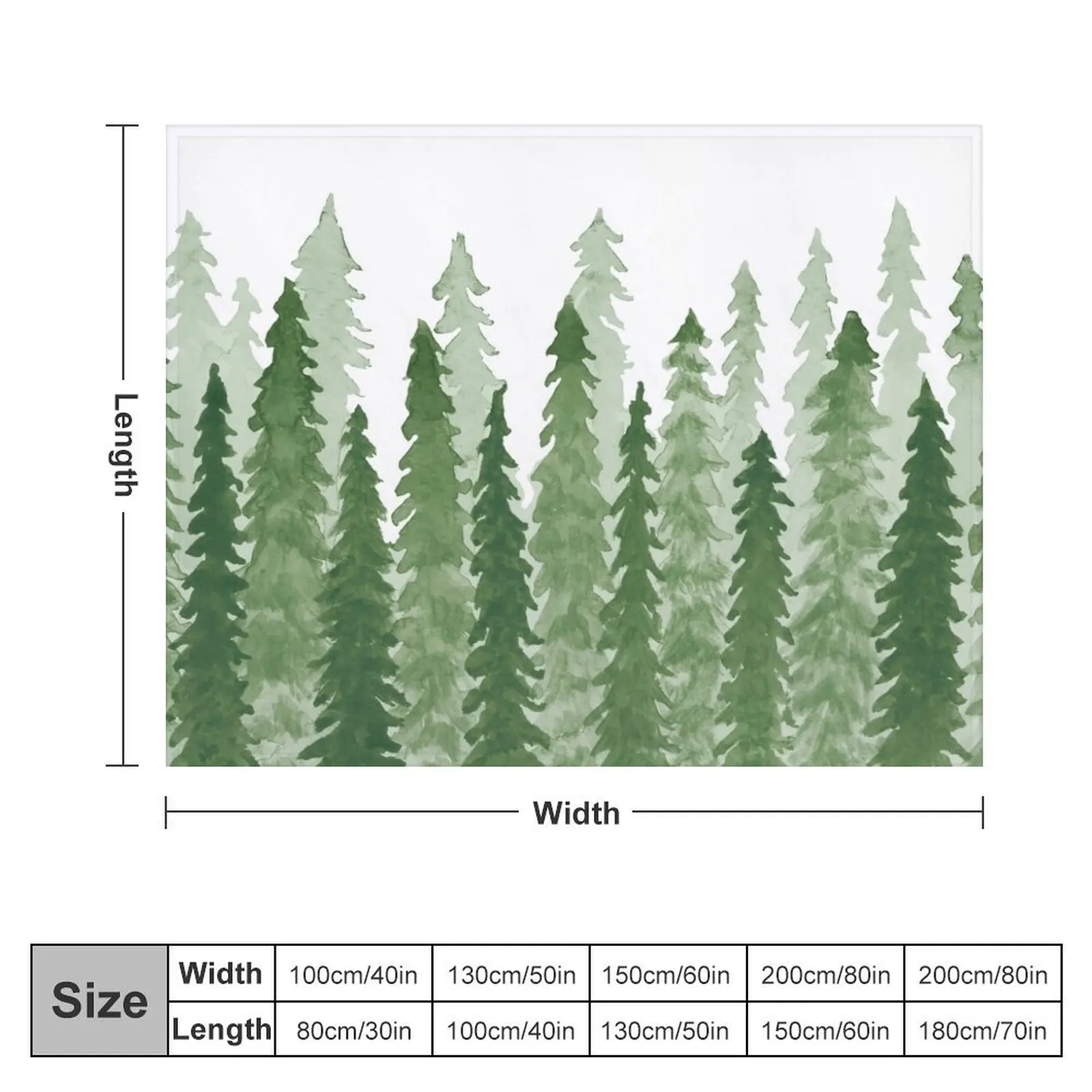 watercolor redwood trees Throw Blanket Giant Sofa Personalized Gift Plush Blankets