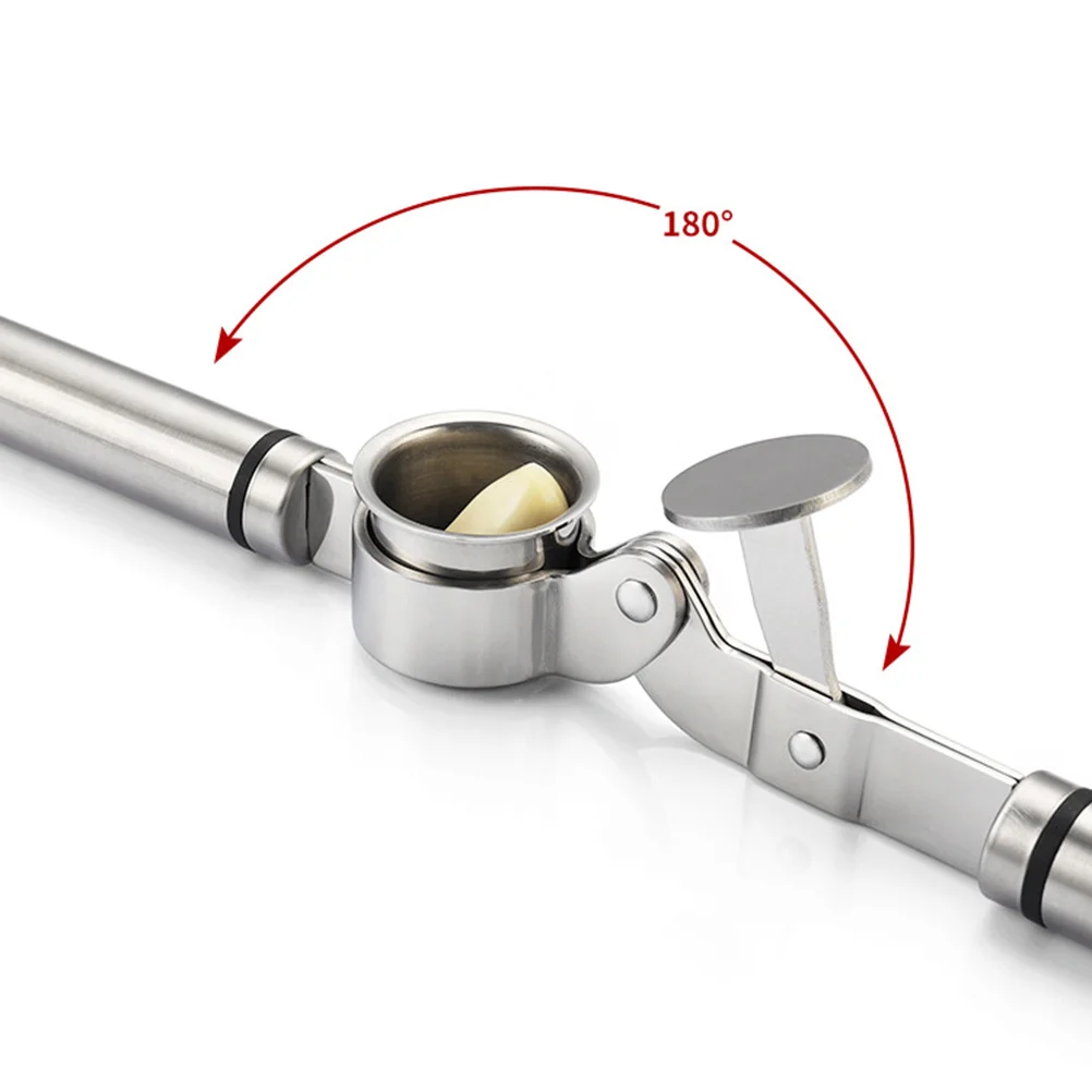 

Heavy Duty Press Stainless Steel Mincer Large Capacity Smooth Lever Garlic Tool For Home Kitchen Restaurant Silver Color Garlic