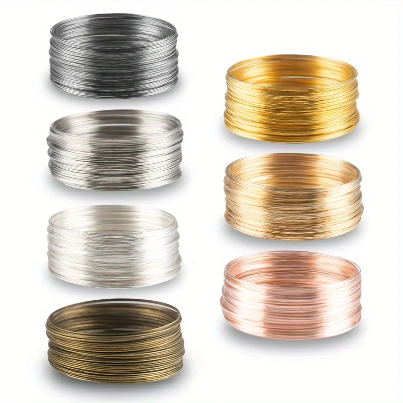 

50 Loops Gold Steel Color Memory Wire 0.6mm Bracelet Bangle Loop 60mm Necklace Collar Hoop for Jewelry Making DIY Accessories
