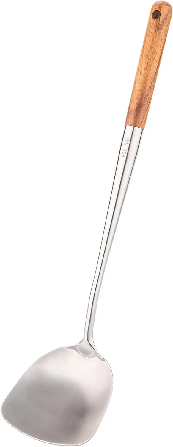Wok Spatula and Ladle,Skimmer Ladle Tool Set, Spatula for Wok, 304 Stainless Steel Cooking Utensils