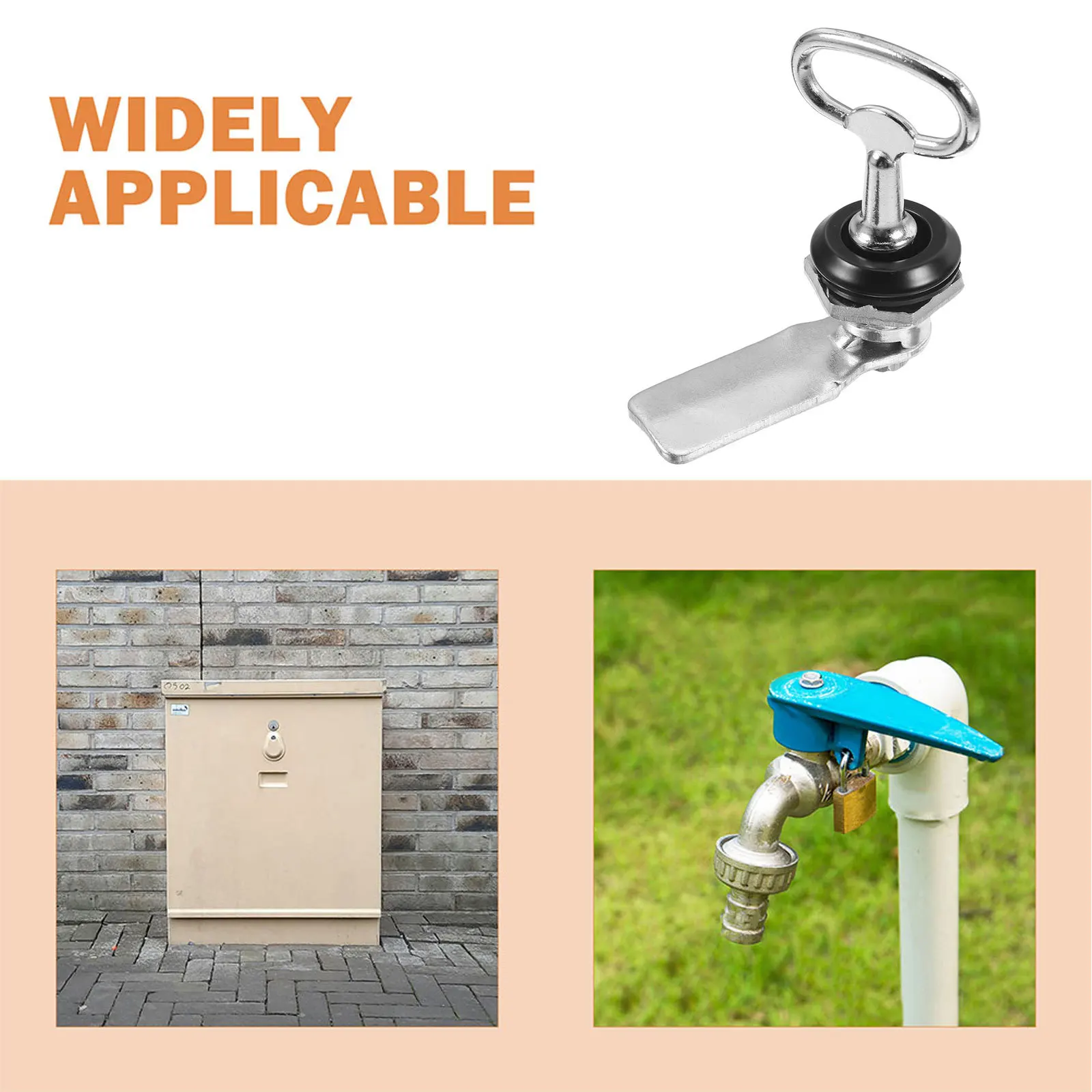 

1Set Outdoor Trash Can Key Durable Waterproof Cam Lock Triangle Socket for Community Bin Lock Metal Rubbish Bin Security