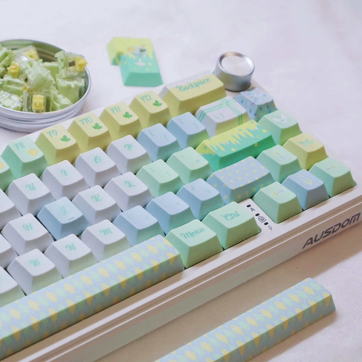 

Морская соль, лимон, мятная колпачок для клавиш, двухмерная анимационная периферийная механическая клавиатура, пятисторонняя сублимация