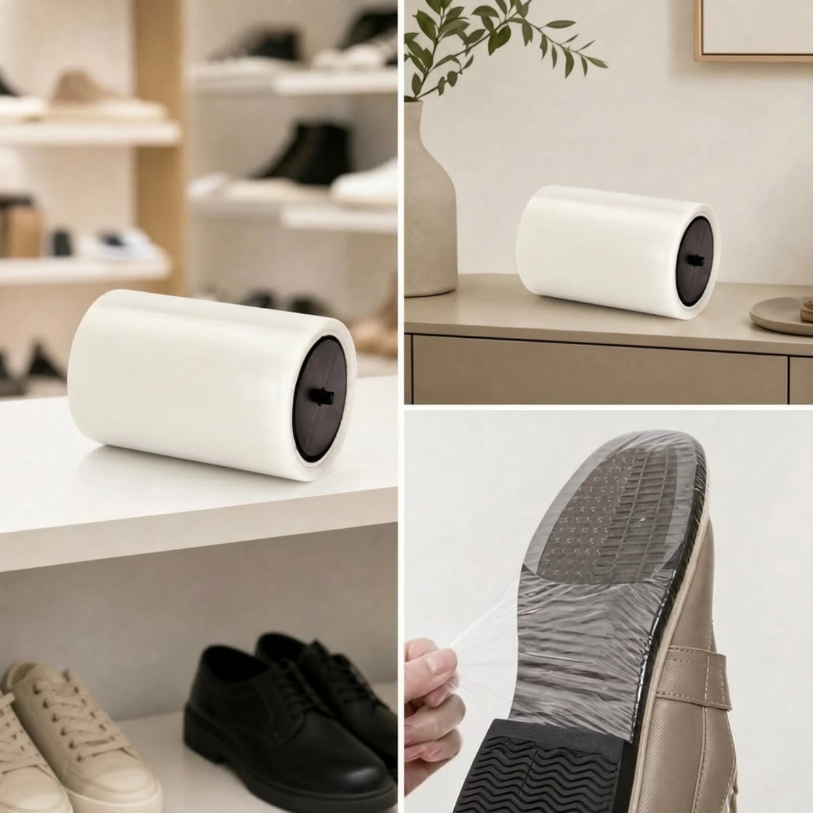 600 Pieces Shoe Sole Shielding Film Roll Practical White Plastic Shoe Sole Film Waterproof Lightweight for Indoor Areas