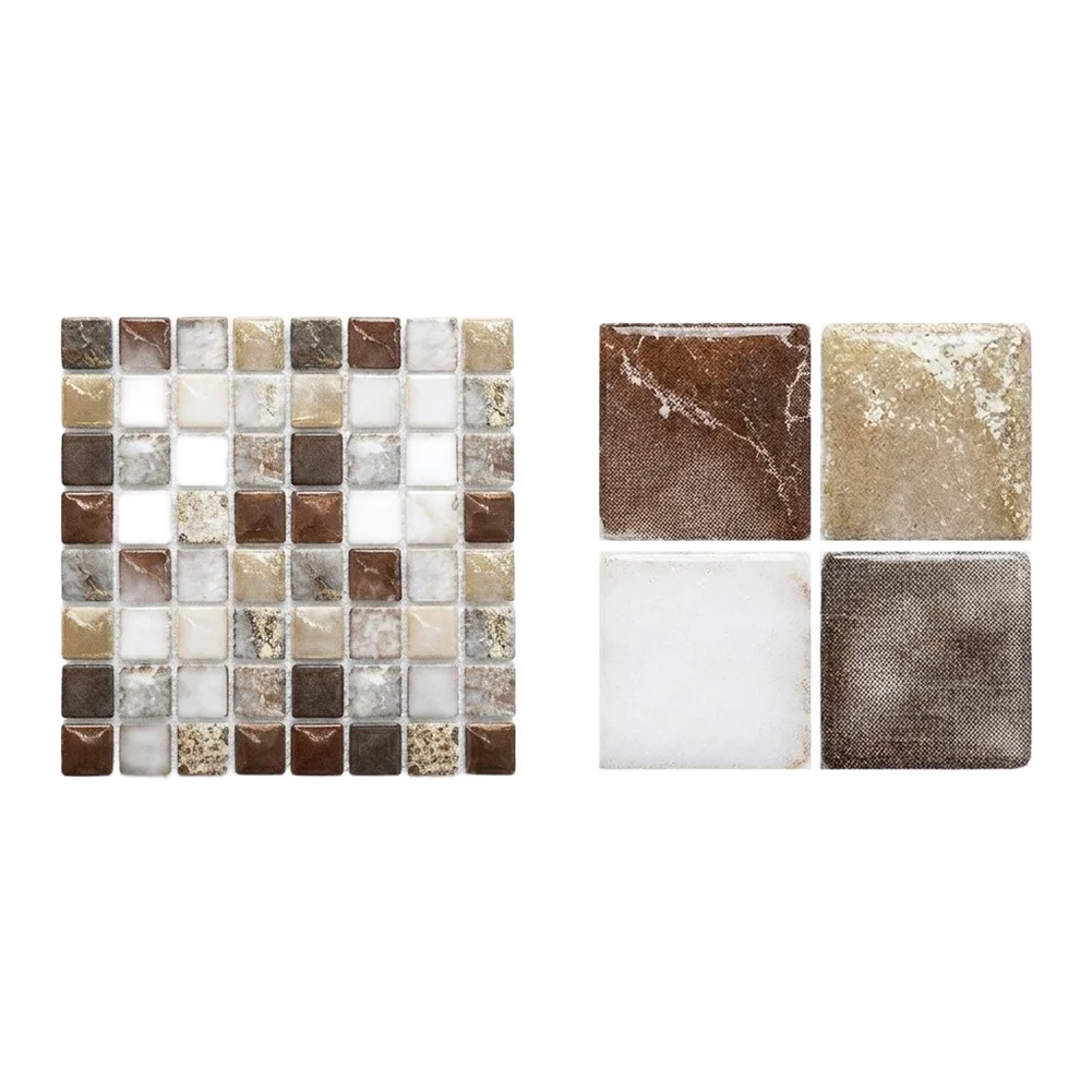 3D For Mosaic For Tile Stickers 20 Count for Wall Glass and For Tile Surfaces Indoor Kitchen Bathroom Decoration