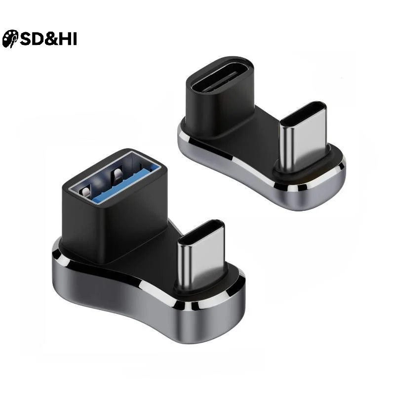180 Degree Angle USB C Adapter Type C Male To Female 20Gbps PD 140W Fast Charging Converter Adapter For Steam Deck Accessories