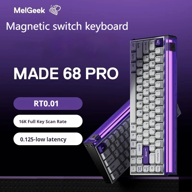 

Melgeek Made68 розовая игровая клавиатура RGB с магнитным валом, пользовательские переключатели для ПК, аксессуары для киберспорта, подарок для геймеров, подарки Valorant