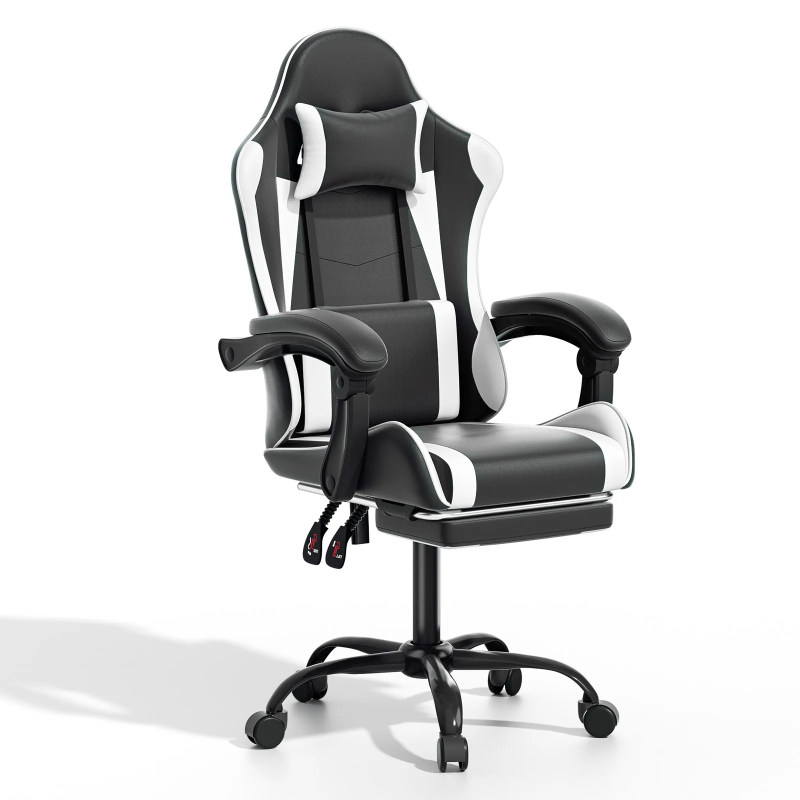 

Ergonomic Coumputer Gaming Chair Office Swivel Recliner Seat w/ Footrest White