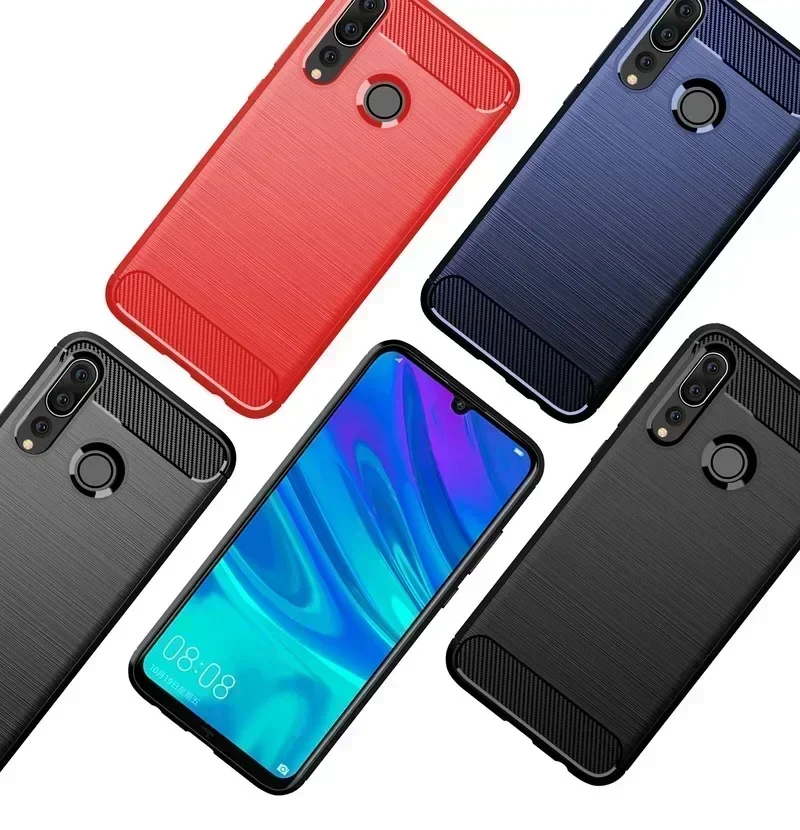 Coque de téléphone portable en fibre de carbone brossée, étui pour Huawei P40 Lite E P30 P Smart Plus Z 2019 2021 Mate 30 20 Pro 10 P50 P20 P30Lite