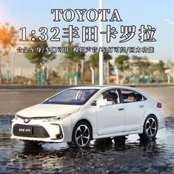 1:32 TOYOTA Corolla Hybrid Alloy Car diecast e veicoli giocattolo modello di auto suono e luce tirare indietro giocattoli per auto per regali per bambini E185