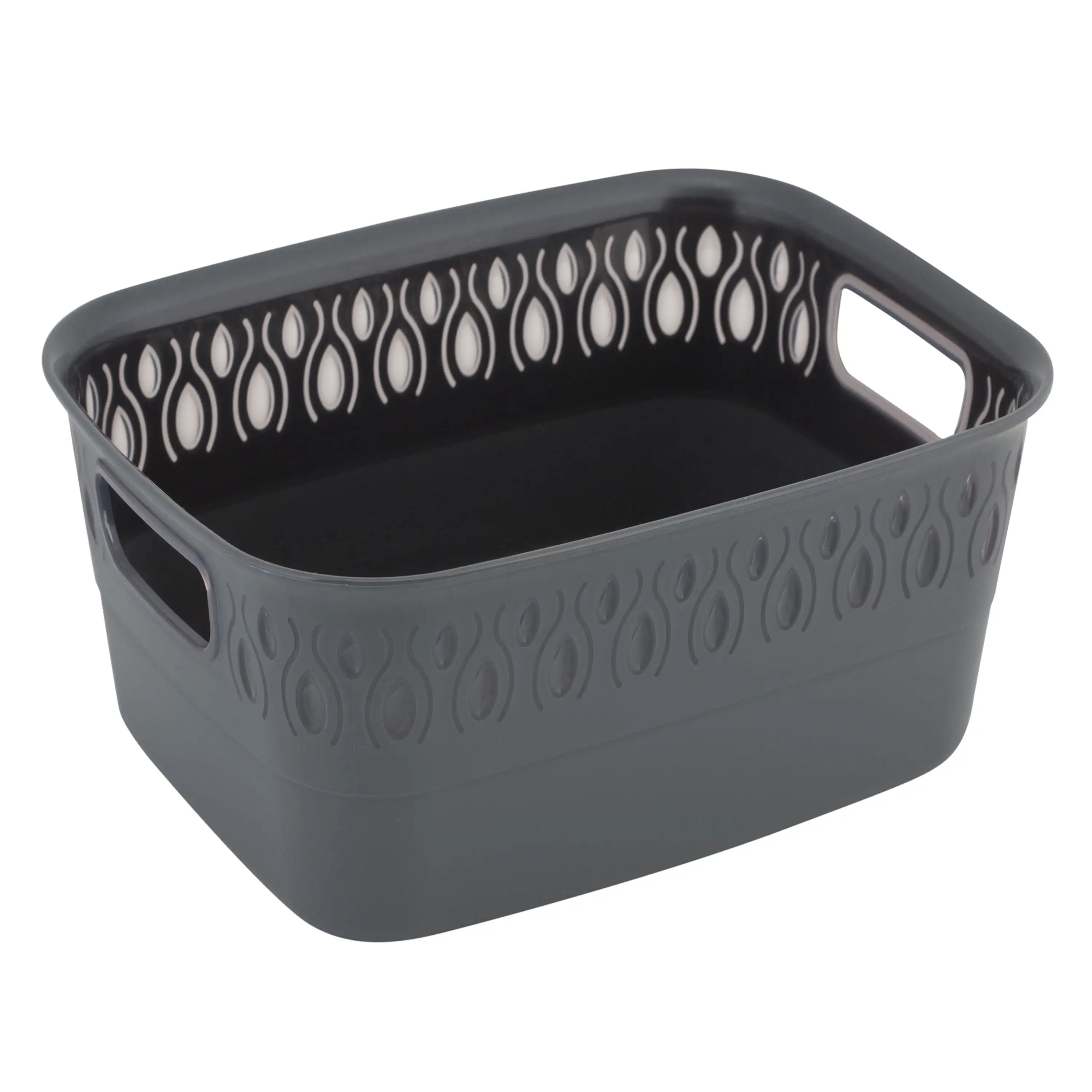 

Gray Plastic Storage Basket Tote, Portable & Durable